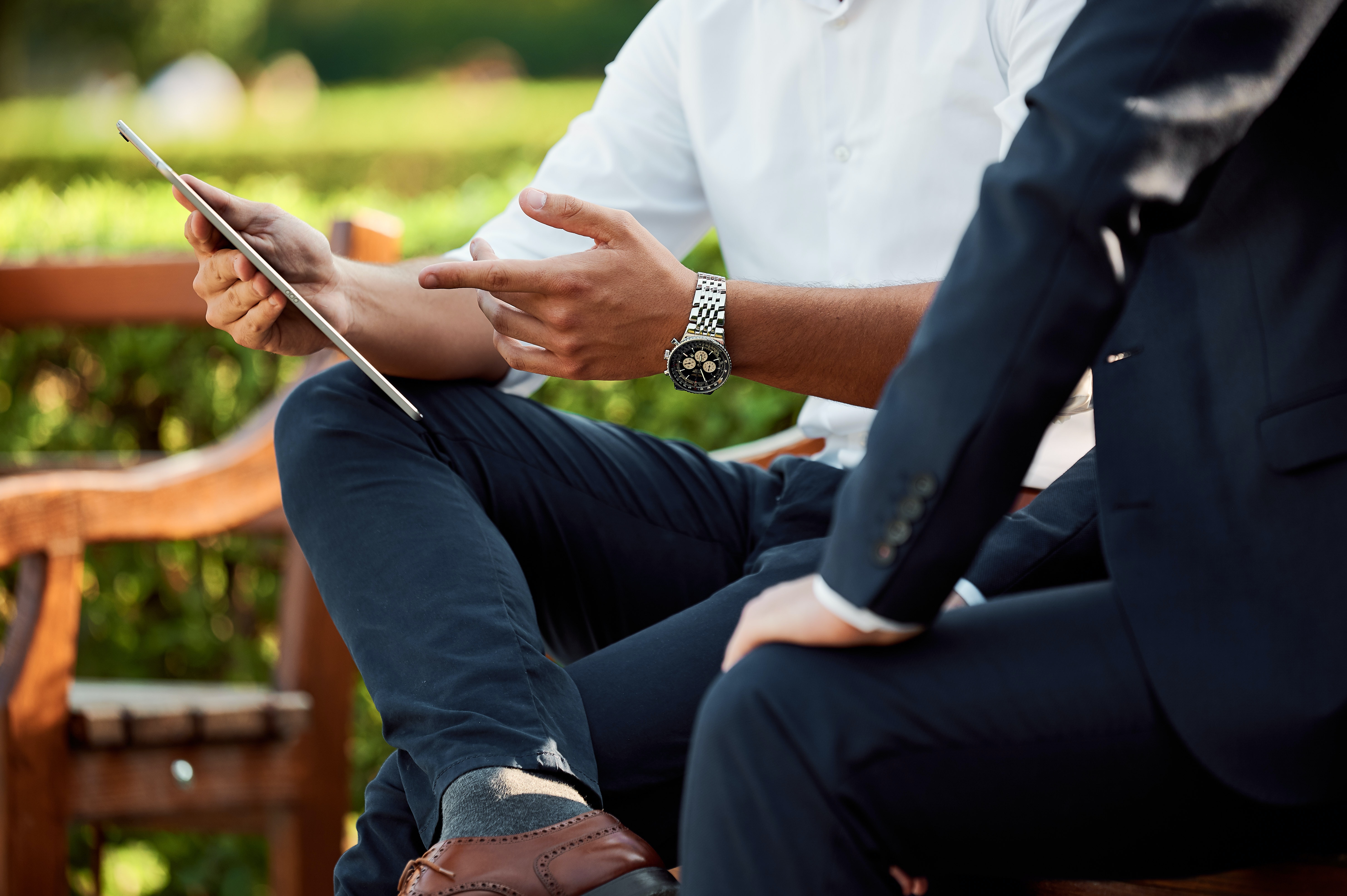 People learning on a tablet